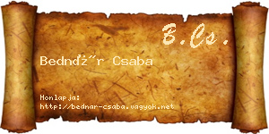 Bednár Csaba névjegykártya