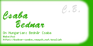 csaba bednar business card