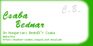 csaba bednar business card